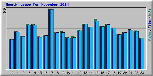 Hourly usage for November 2014