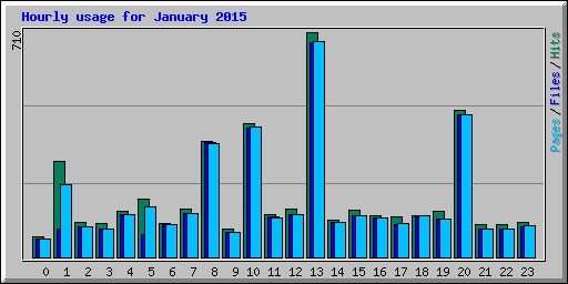 Hourly usage for January 2015